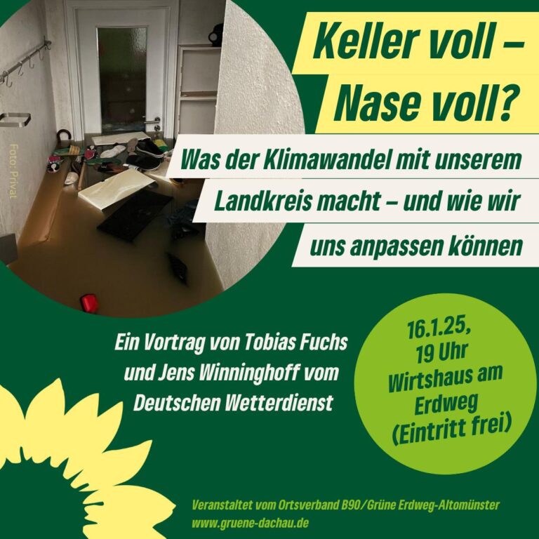 Keller voll – Nase voll? Was der Klimawandel mit unserem Landkreis Dachau macht und wie wir uns anpassen können