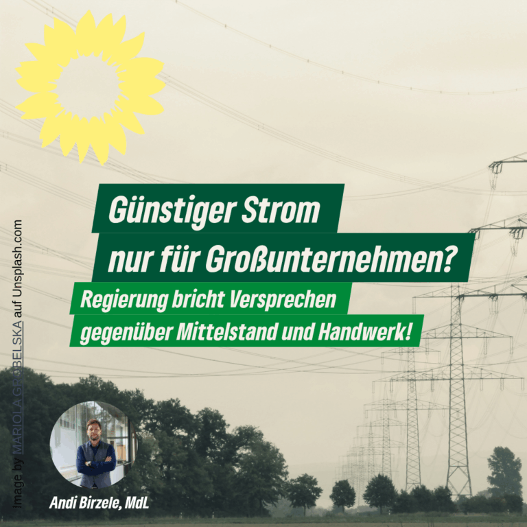 Günstiger Strom nur für Großunternehmen? Regierung bricht Versprechen gegenüber Mittelstand und Handwerk